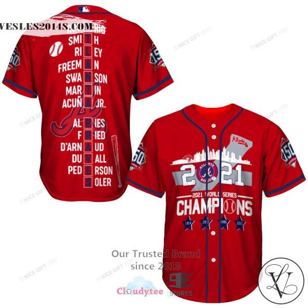 2021 World Series Champions Red Baseball Jersey Shirt