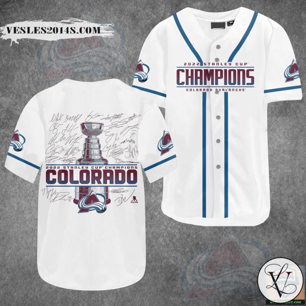 2022 Stanley Cup Chamipons Colorado Avalanche Baseball Jersey Shirt