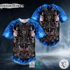 Black Magic Malediction Satanic Baphomet Skull Baseball Jersey