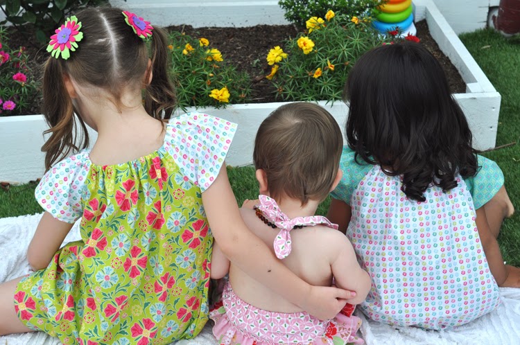 Pretty girls in their peasant dresses and ruffle playsuit