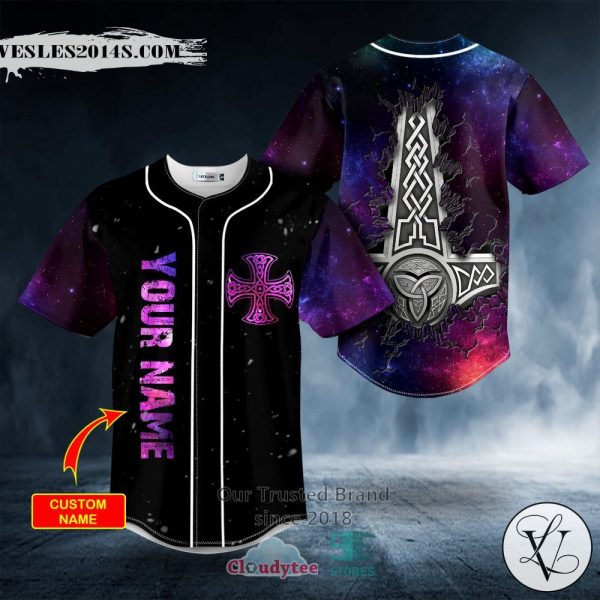 Fantasy Thor’s Hammer Viking Custom Baseball Jersey