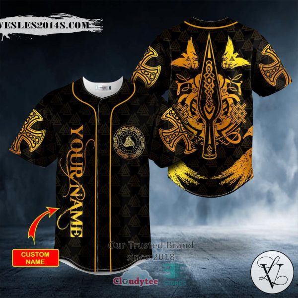 Personalized Gungnir Spear Of Odin Ravens Viking Tattoo Custom Baseball Jersey