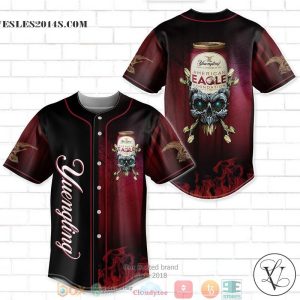 Yuengling American Eagle Flame Skull Baseball Jersey