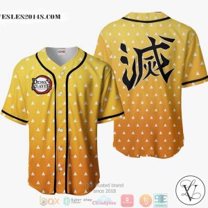 Zenitsu Orange Demon Slayer Baseball Jersey Shirt