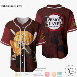 Zenitsu Red Demon Slayer Baseball Jersey Shirt