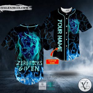 Zero F Given Blue Lightning Ghost Skull Custom Baseball Jersey