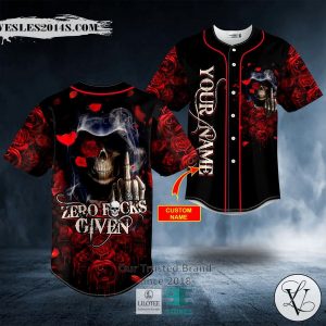 Zero F Given Red Rose Finger Grim Reaper Skull Custom Baseball Jersey