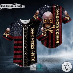 Zero F Given USA Flag Crossbones Skull Custom Baseball Jersey