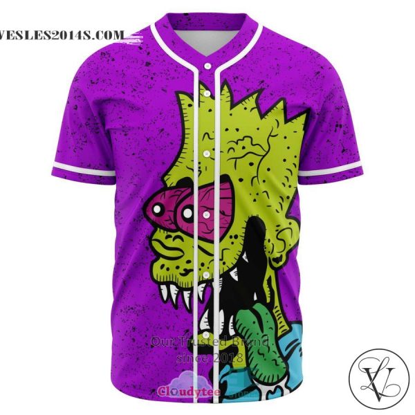 Zombie Bart Simpson HeatBang Or Gifo Baseball Jersey